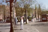 Amsterdam ekstralinje 6 med ledvogn 802 ved Haarlemmermeerstation (1989)