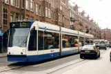 Amsterdam sporvognslinje 2 med lavgulvsledvogn 2076 nær Amstelveenseweg (2007)