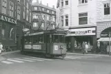 Arkivfoto: Aarhus sporvognslinje 1 med motorvogn 2 på Lille Torv (1968)