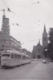 Arkivfoto: Bruxelles sporvognslinje 16 med ledvogn 840 på Chaussée d'Ixelles (1962)