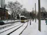 Berlin hurtiglinje M1 med lavgulvsledvogn 1048 nær Wiesenwinkel (2010)