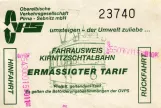 Børne tur/retur billet til Regionalverkehr Sächsische Schweiz-Osterzgebirge (RVSOE) (1996)