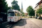 Braunschweig sporvognslinje 1 med ledvogn 7556 ved Radeklint (2001)