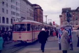 Bremen sporvognslinje 2 med bivogn 624 ved Hauptbahnhof (1987)