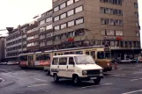 Dortmund sporvognslinje U43 med ledvogn 27 ved Ostentor Brüderweg/Schwanenwall (1988)