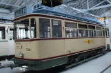 Dresden motorvogn 734 i Straßenbahnmuseum (2015)