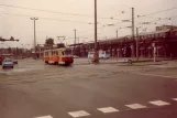 Dresden sporvognslinje 16  tæt på Hauptbahnhof (1983)