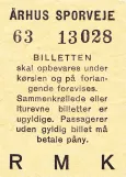 Enkeltbillet til Århus Sporveje (ÅS) (1952)