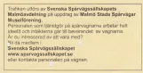 Fribillet til Malmö Stads Spårvägar (MSS), bagsiden (2022)