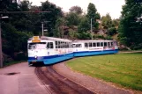 Gøteborg sporvognslinje 2 med motorvogn 718 "Wilheim Stemhammer" ved Biskopsgården (1995)