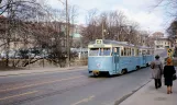 Gøteborg sporvognslinje 4 med motorvogn 542 på Västra Hamngatan (1962)