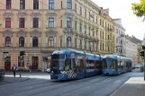 Graz ekstralinje 3 med lavgulvsledvogn 659 på Sparbersbachgasse (2008)