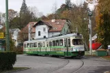Graz sporvognslinje 1 med ledvogn 268 ved Mariatrost (2008)