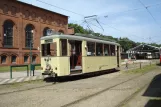 Hannover Aaßenstrecke med motorvogn 389 ved Straßenbahn-Haltestelle (2014)