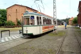 Hannover Hohenfelser Wald med ledvogn 2 ved Straßenbahn-Haltestelle (2008)