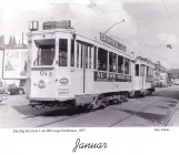 Kalender: Liège sporvognslinje 1 med motorvogn 174 ved Gare des Guillemins (1957)