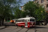 Kharkiv turistlinje A med museumsvogn 055 tæt på Tryviatytelska tserva (2011)