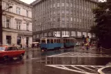 Kraków ekstralinje 17 med motorvogn 145 på Baszttowa (1984)