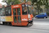 Kraków sporvognslinje 3 med motorvogn 425 på Straszewskiego (2011)