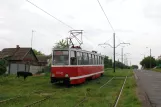 Kramatorsk sporvognslinje 5 med motorvogn 0045 nær Haharina St (2012)