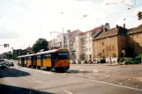 Leipzig sporvognslinje 11 med motorvogn 2148 nær Möckernscher Markt (2001)