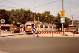 Linz sporvognslinje 1 med ledvogn 77 ved Blumauerplatz (1982)