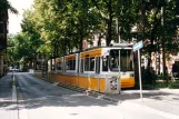 Mainz sporvognslinje 50 med lavgulvsledvogn 203 ved Lessingstraße (2003)