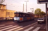 Mainz sporvognslinje 51 med ledvogn 243 tæt på Hauptbahnhof (1990)