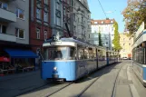 München sporvognslinje 19 med ledvogn 2005 ved Max-Weber-Platz (2007)