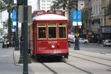 New Orleans linje 47 Canal Streetcar med motorvogn 2009 tæt på Canal / S Peters (2010)