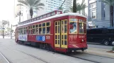 New Orleans linje 47 Canal Streetcar med motorvogn 2016 nær Canal / S Peters (2018)