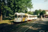 Nürnberg sporvognslinje 4 med ledvogn 342 ved Fliegerstr. (1998)