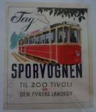 Plakat: Odense Hovedlinie med motorvogn 15  (1930-1940)