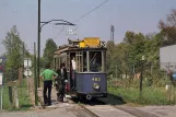 Postkort: Amsterdam museumslinje 30 med motorvogn 465 ved IJsbaanpad (1976)