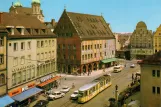 Postkort: Augsburg foran Weberhaus (1958)