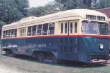 Postkort: Baltimore motorvogn 7407 på Baltimore Streetcar Museum (1990)