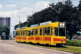 Postkort: Basel sporvognslinje 11 med ledvogn 212 på Münchensteinerstrasse (1979)