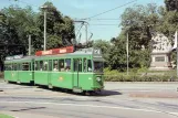 Postkort: Basel sporvognslinje 2 med motorvogn 414 tæt på Bahnhof SBB (1988)