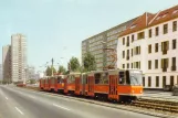 Postkort: Berlin ekstralinje 29 på Karl-Marx-Allee (1985)