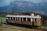 Postkort: Bolzano Rittnerbahn 160 med motorvogn 105 tæt på Wolfsgruben/Costalovara (1982)