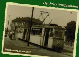 Postkort: Brandenburg an der Havel ekstralinje 2 med motorvogn 3 ved Hauptbahnhof (2007)