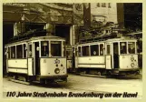 Postkort: Brandenburg an der Havel motorvogn 30 foran Altes Straßenbahn Depot (2007)