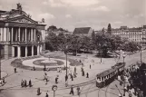 Postkort: Brno sporvognslinje 2 i krydset Rooseveltova/Jezuitská (1955)