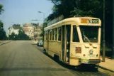 Postkort: Bruxelles ekstralinje 31 med motorvogn 7026 på Avenue Edmond Parmentier / Edmond Parmentierlaan (1963)