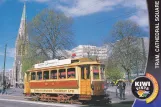 Postkort: Christchurch Tramway line med motorvogn 11 på Cathedral Square (2010)