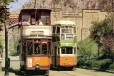 Postkort: Crich museumslinje med dobbeltdækker-motorvogn 22 ved Bowes Lyon bridge (1970)