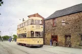 Postkort: Crich museumslinje med dobbeltdækker-motorvogn 510 på Tramway Village (1970)