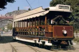 Postkort: Crich museumslinje med motorvogn 2 på Crich Tramway Village (1970)