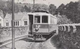 Postkort: Douglas, Isle of Man Manx Electric Railway med motorvogn 19 ved Laxey Bridge (1956)