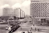 Postkort: Dresden sporvognslinje 11 med motorvogn 1906 ved Hauptbahnhof (1971)